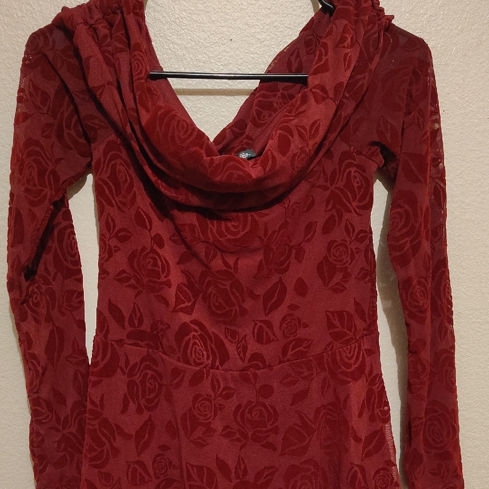 Wild Fable Red Cowl Neck Long Sleeve Sweater Dress